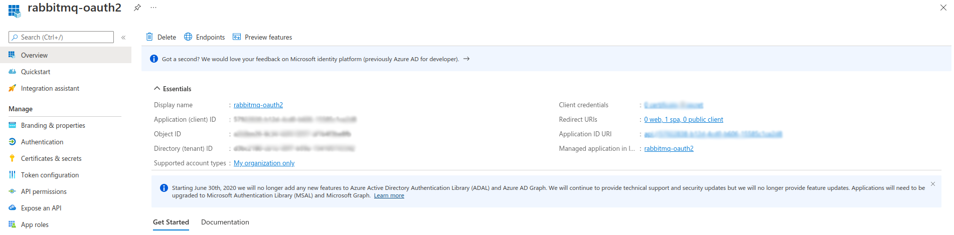 Azure AD OAuth 2.0 App